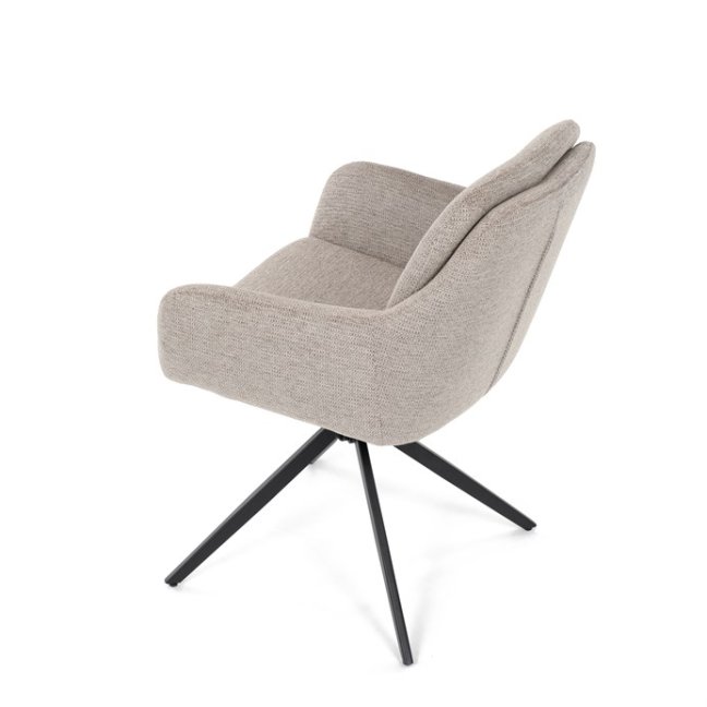 Jídelní otočné křeslo PAMELA — kov, látka, lanýžová