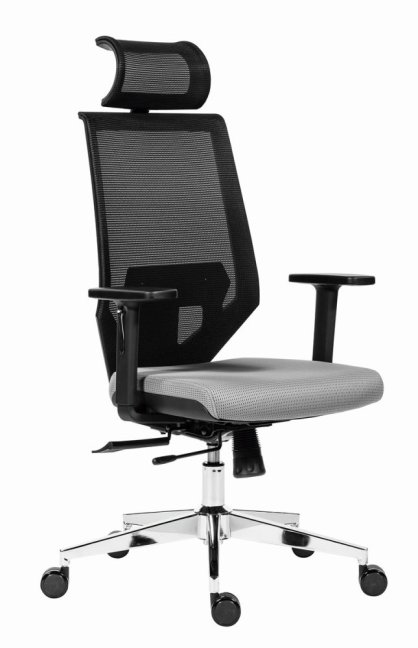 Kancelářská ergonomická židle EDGE NET — síť, šedá, nosnost 150 kg