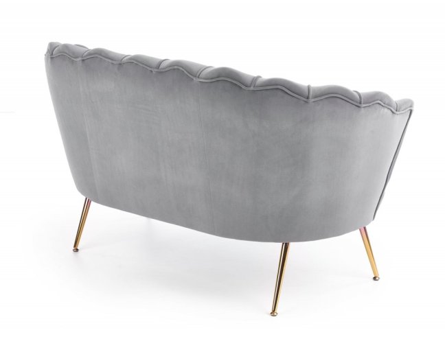Designová pohovka AMORINITO XL — kov, látka, zlatá / šedá