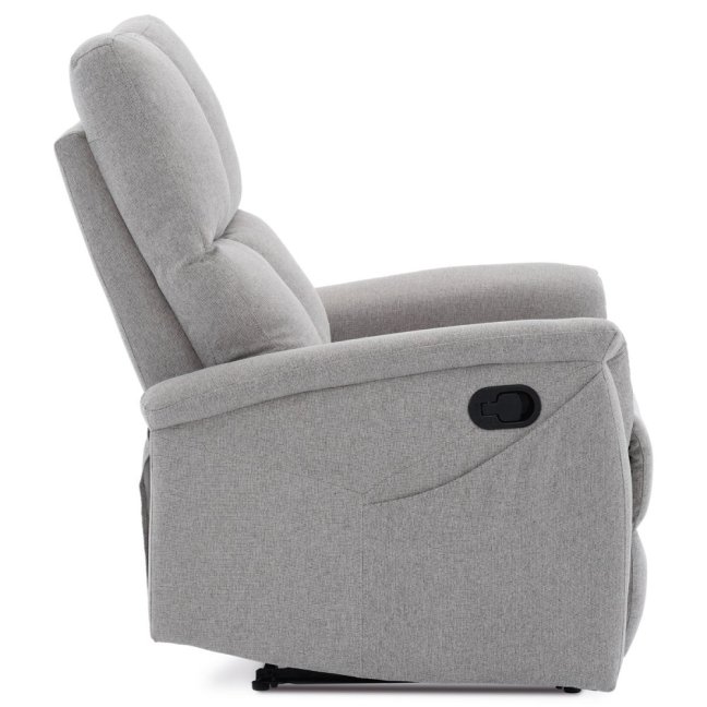 Relaxační polohovací TV křeslo ASTER — látka, světle šedá