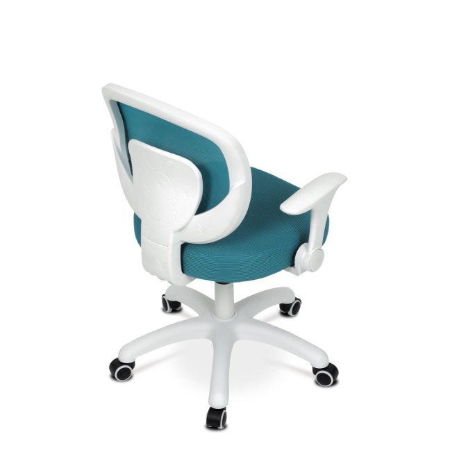 Dětská pracovní židle DINO — síť / látka, tyrkysová