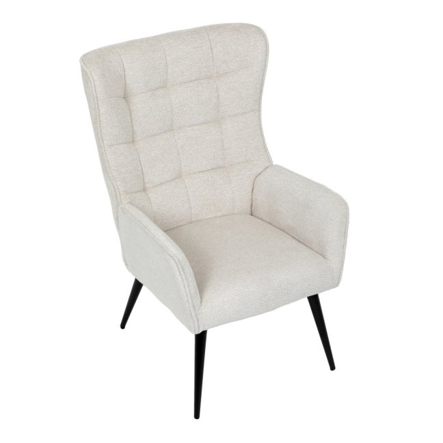 Relaxační křeslo ušák LOYD — látka, černá / béžová