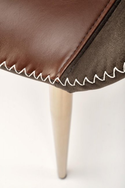 Jídelní křeslo BLAKE — kov, ekokůže, zlatá / šedá