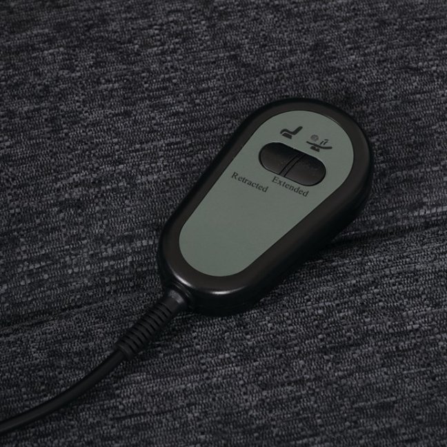 TV křeslo ABBY s elektrickým polohováním — látka, šedá