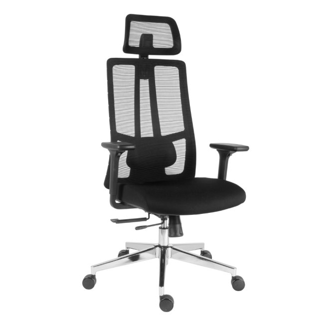 Kancelářská ergonomická židle Neoseat SPINO — látka, černá, nosnost 150 kg
