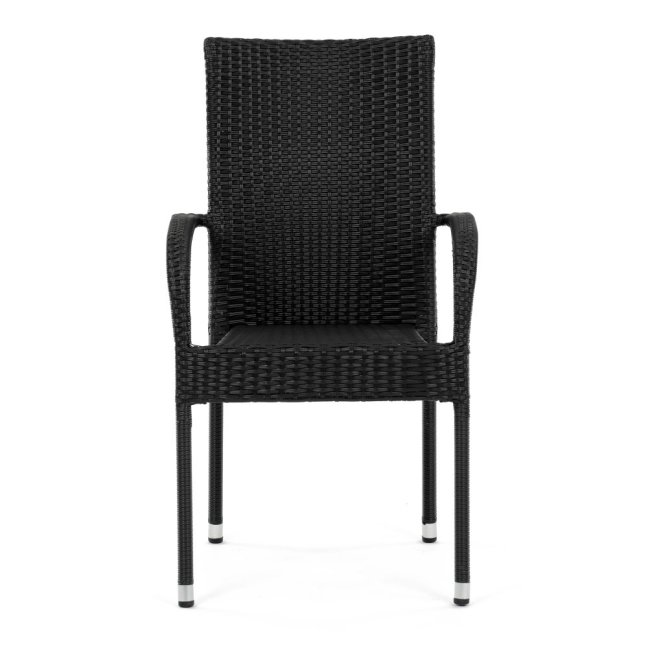 Zahradní křeslo SELEN — kov, umělý ratan, černá