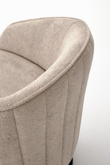 Designové otočné křeslo BASILIO — kov, látka, cappuccino