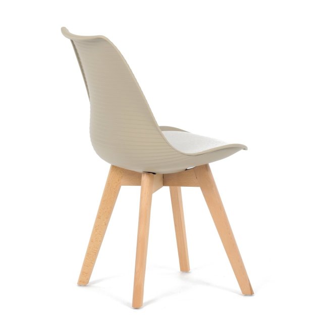 Jídelní židle ALETE — plast, samet, hnědá / bílá