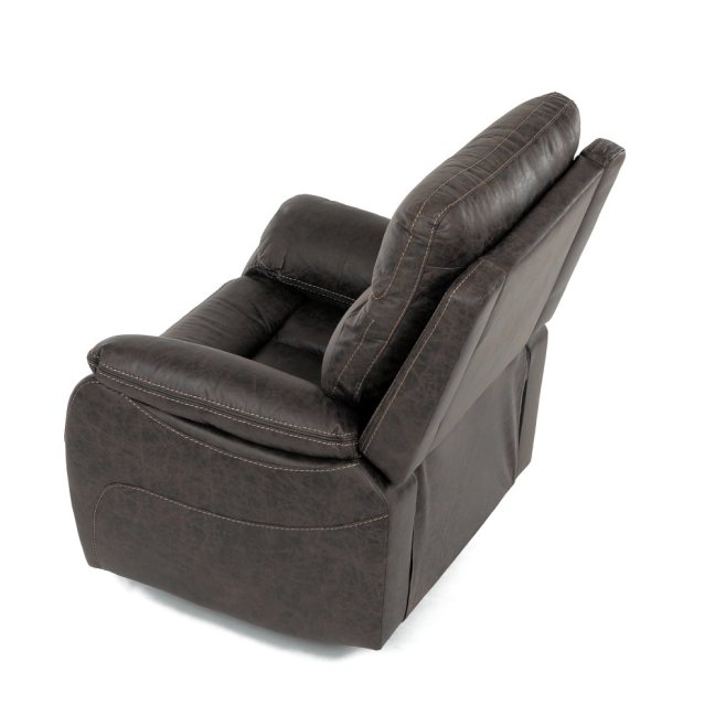 Relaxační polohovací TV křeslo NORBERT — látka, tmavě hnědá, nosnost 150 kg