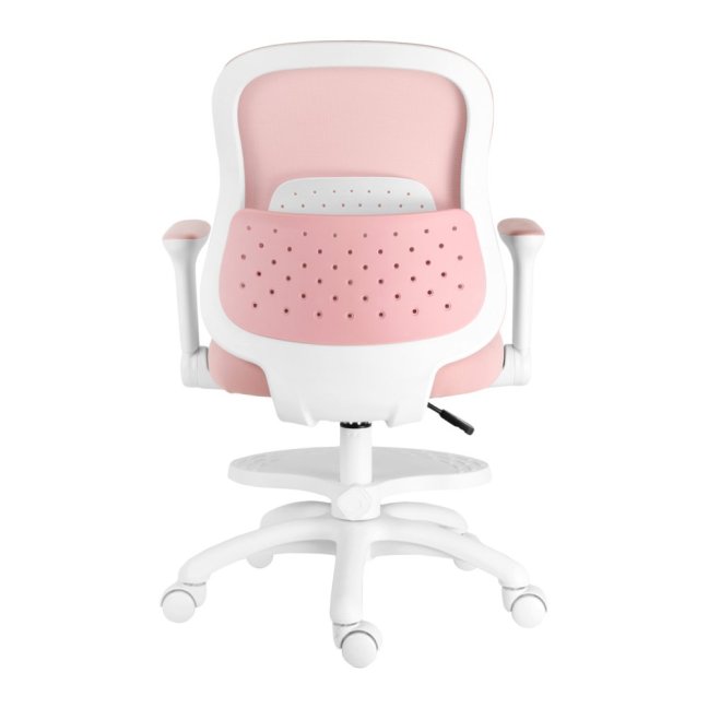 Dětská otočná židle Neoseat JUNI s podnoží — látka, růžová