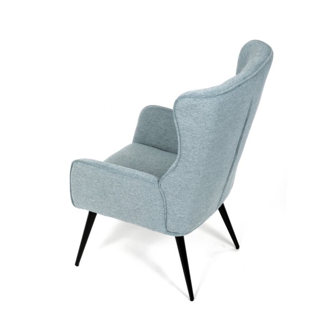 Relaxační křeslo ušák LOYD — látka, černá / mentolová