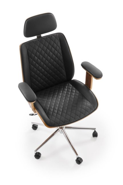 Kancelářská otočná židle TIMBER — ekokůže, ořech / černá