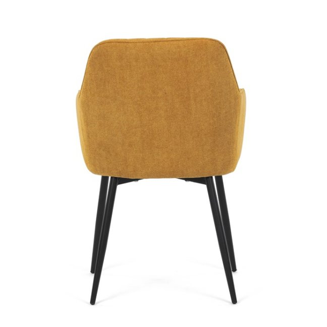 Jídelní křeslo JACOB — kov, látka, žlutá