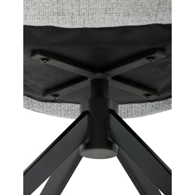 Jídelní otočné křeslo AMOS — kov, látka, šedá