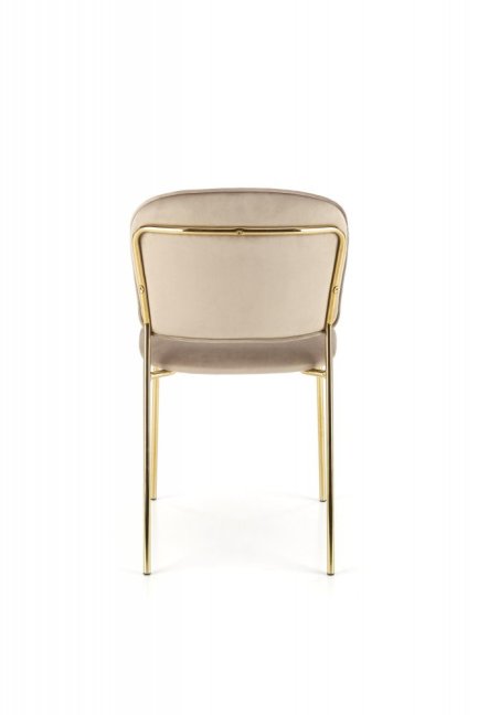Jídelní židle TALIA — kov, samet, zlatá / béžová