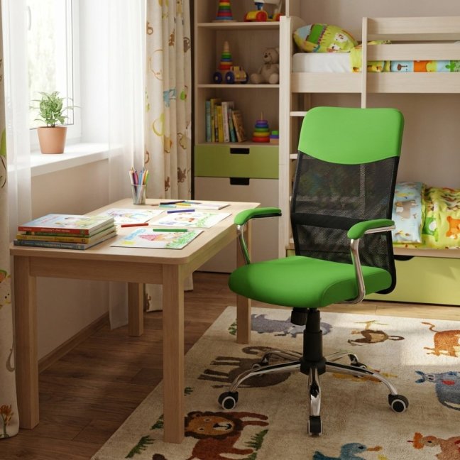 Dětská židle Neoseat TEENAGE — látka, černá / zelená
