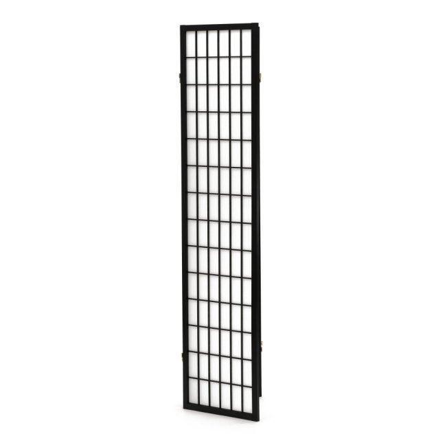 3dílný paravan LANT — dřevo, tkanina, černá