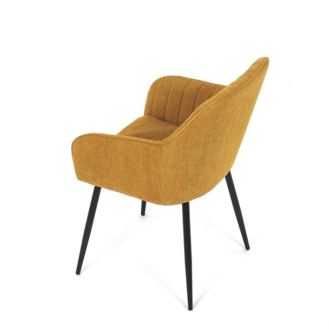 Jídelní křeslo JACOB — kov, látka, žlutá