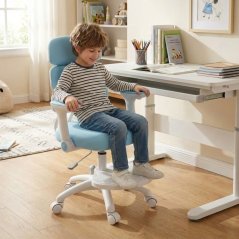 Dětská rostoucí židle Neoseat KIDDY THREE — látka, pratelný potah, modrá