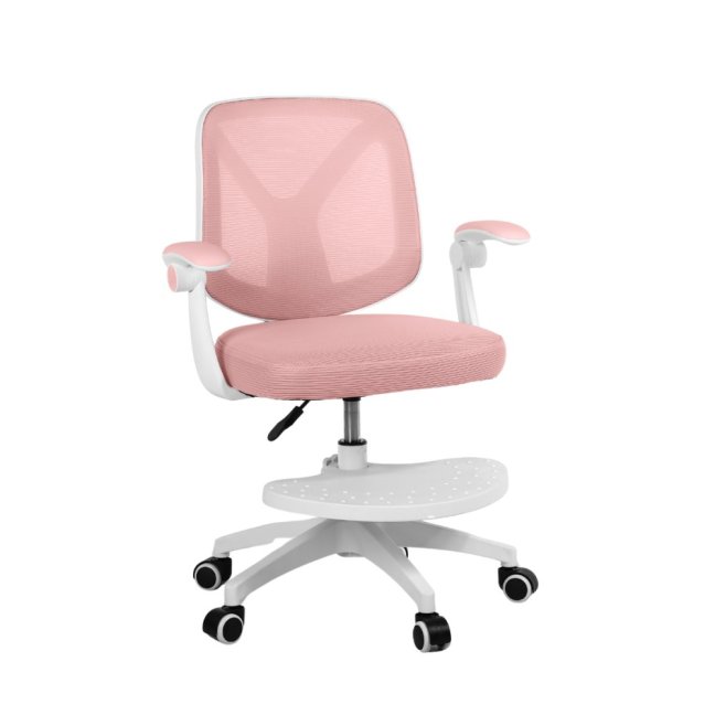 Dětská otočná židle Neoseat JUNI 010 s podnoží — látka, růžová