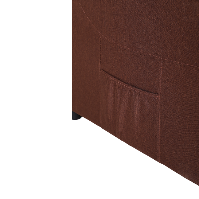 Relaxační polohovací TV křeslo MODO — látka, hnědá, nosnost 130 kg