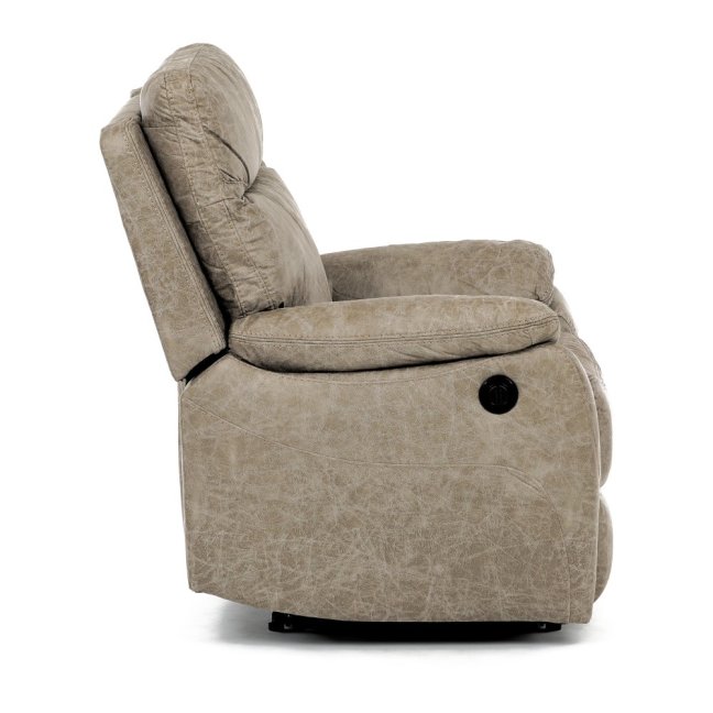 Relaxační křeslo BENNY s elektrickým polohováním — látka, béžová