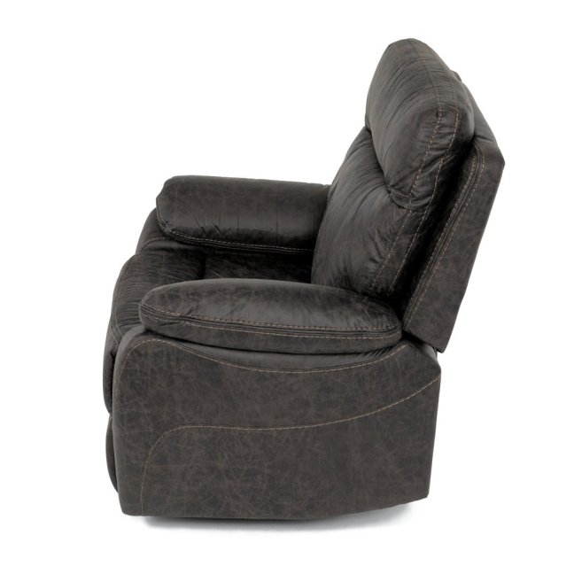 Relaxační křeslo BENNY s elektrickým polohováním — látka, tmavě hnědá