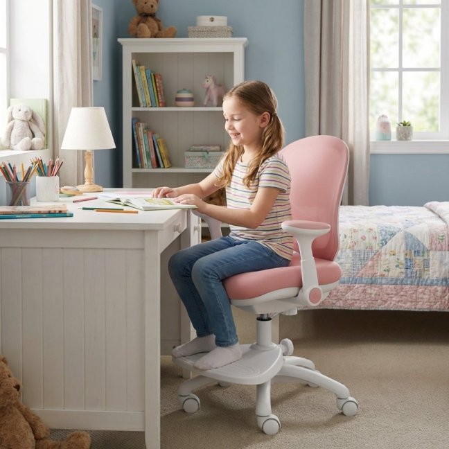 Dětská rostoucí židle Neoseat KIDDY ONE — látka, růžová
