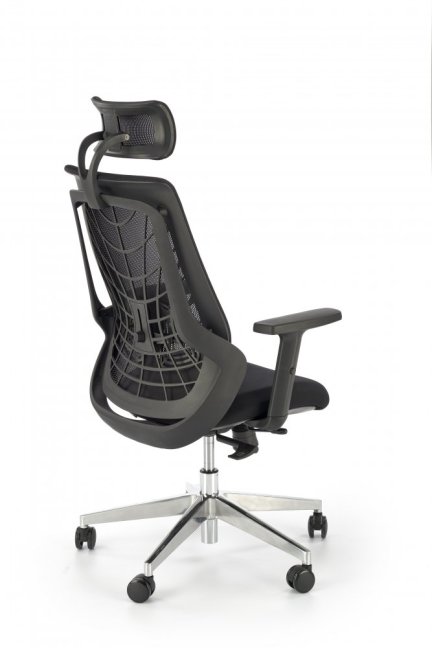 Kancelářská ergonomická židle GERONIMO — síť / látka, černá