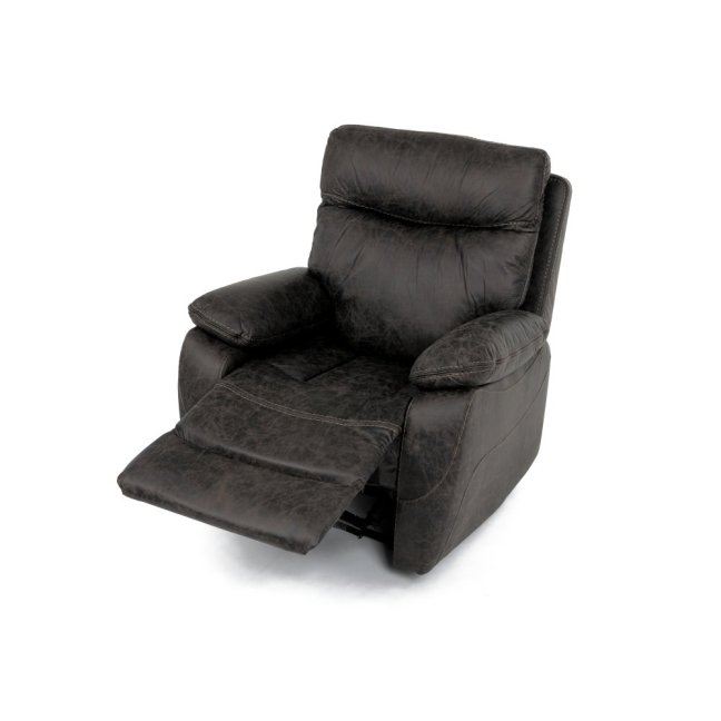 Relaxační křeslo BENNY s elektrickým polohováním — látka, tmavě hnědá