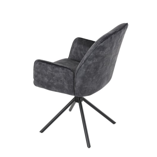 Jídelní křeslo ASTRID — kov, samet, černá