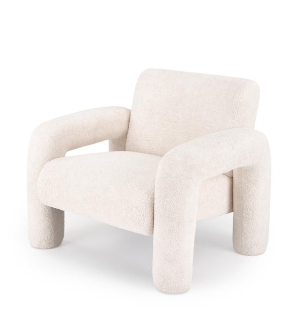 Designové křeslo VARNA — látka, krémová
