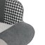 Relaxační křeslo ušák LISA + taburet — masiv, látka, černobílý patchwork