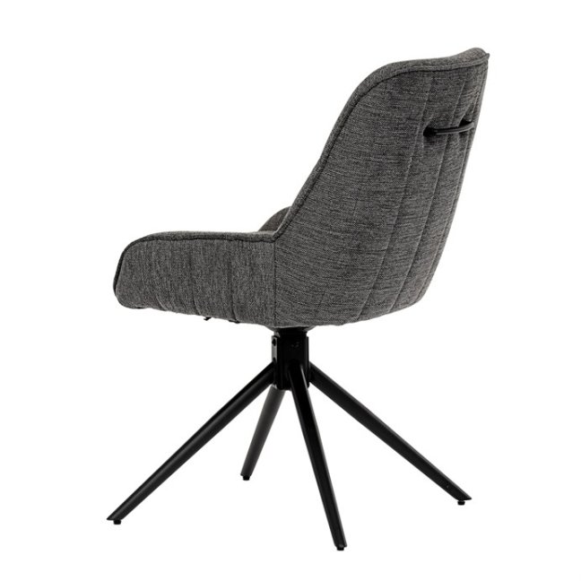 Jídelní otočná židle HESTON — kov, látka, šedá