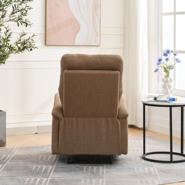 Relaxační polohovací TV křeslo ASTER — látka, hnědá