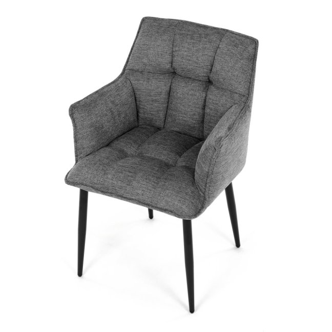 Jídelní křeslo KONIG — látka, šedá