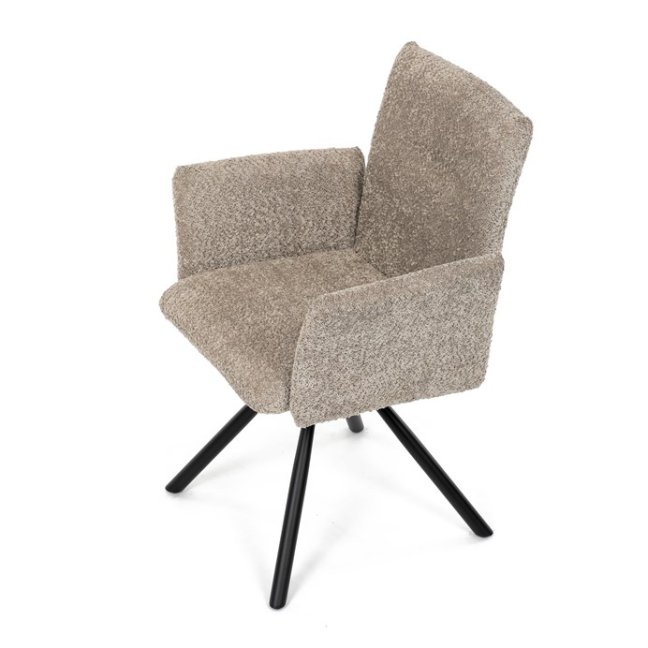 Jídelní otočné křeslo MANKA — kov, látka, více barev - Barevné varianty jídelního křesla MANKA: Šedá