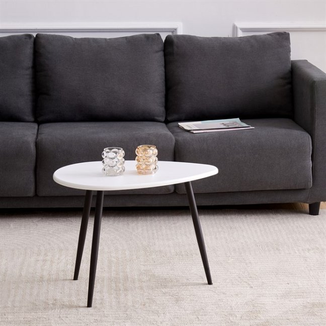 Konferenční stůl MONET — kov, MDF, černá / bílá