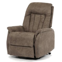 TV křeslo ZIKMUND s elektrickým polohováním — látka, hnědá