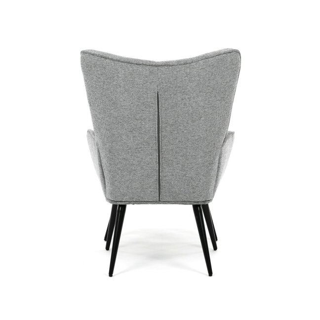 Relaxační křeslo ušák s taburetem ROYAL II — kov, látka, šedá