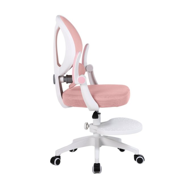 Dětská otočná židle Neoseat JUNI 009 s podnoží — látka, růžová