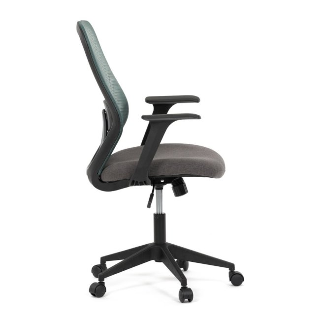 Kancelářská otočná židle DEVIN — látka, černá / zelená