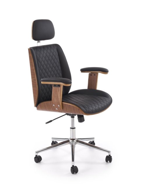 Kancelářská otočná židle TIMBER — ekokůže, ořech / černá