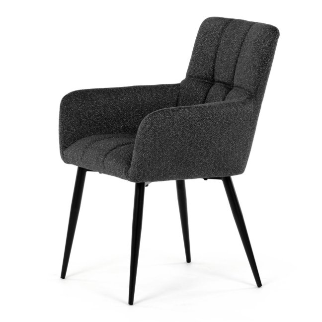 Jídelní křeslo LYON — kov, látka, více barev - Barevné varianty jídelního křesla LYON: Tmavě šedá