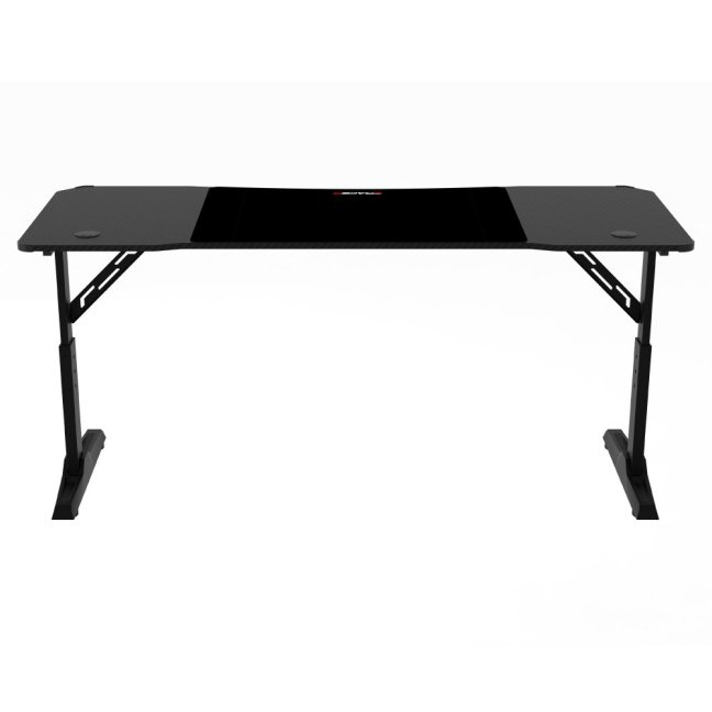Výškově nastavitelný herní stůl ERACER H1216 — 160x60 cm, kov, melamin, černá, RGB podsvícení
