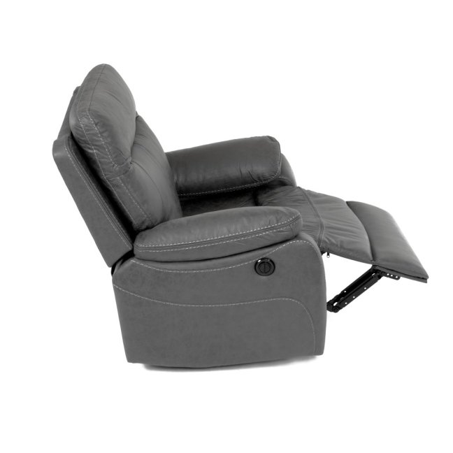 Relaxační křeslo BENNY s elektrickým polohováním — látka, šedá