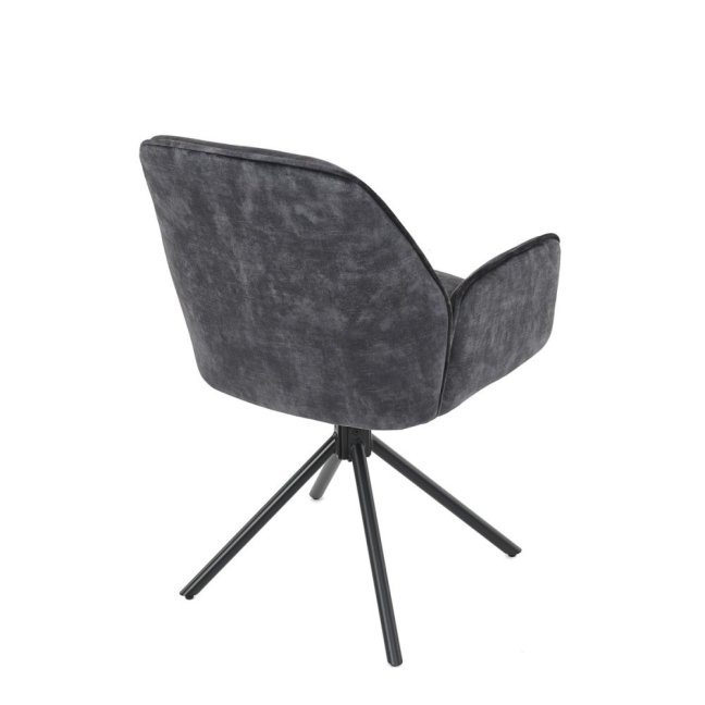 Jídelní křeslo ASTRID — kov, samet, černá