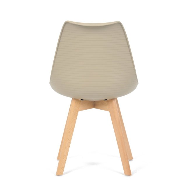 Jídelní židle ALETE — plast, samet, hnědá / bílá