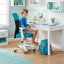Dětská židle Neoseat MONKEY WHITE s podnoží — látka, bílá / tyrkysová