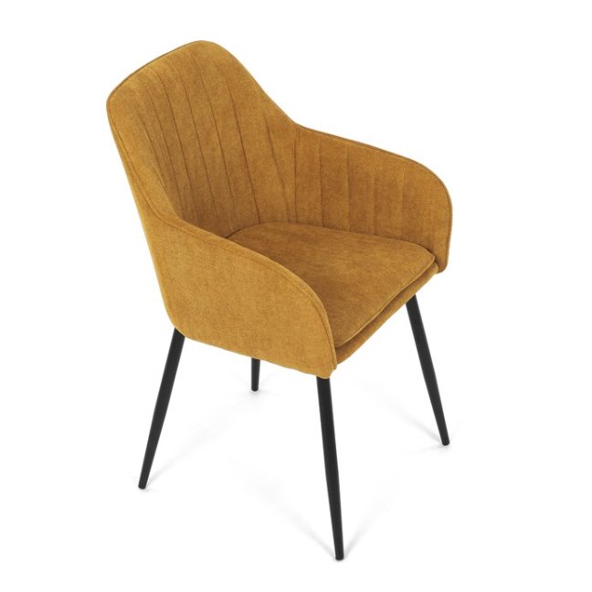 Jídelní křeslo JACOB — kov, látka, žlutá